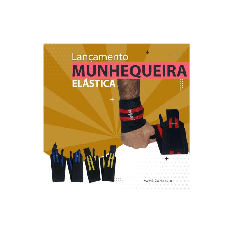 Faixa Elástica Munhequeira (Preto com Amarelo)