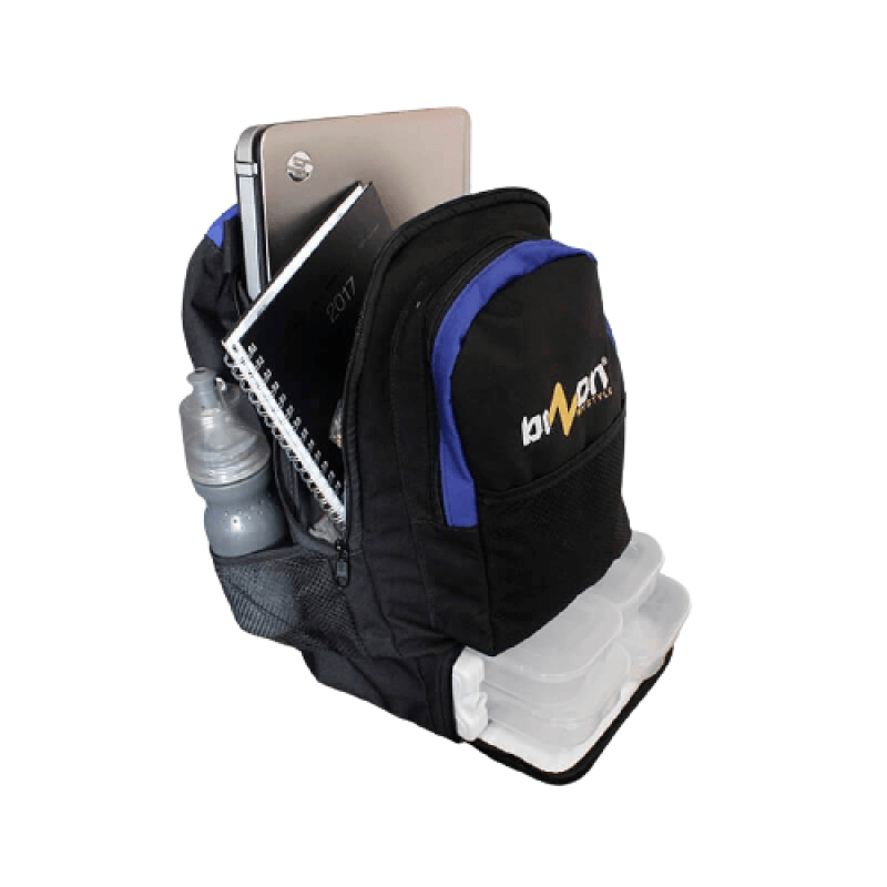 Mochila Térmica Fitness (Preto com Azul Royal)